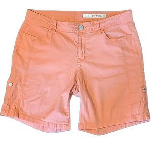 DKNY Roll Tab Bermuda / Short Shorts Mid Waist Rise Pockets Adjustable Length